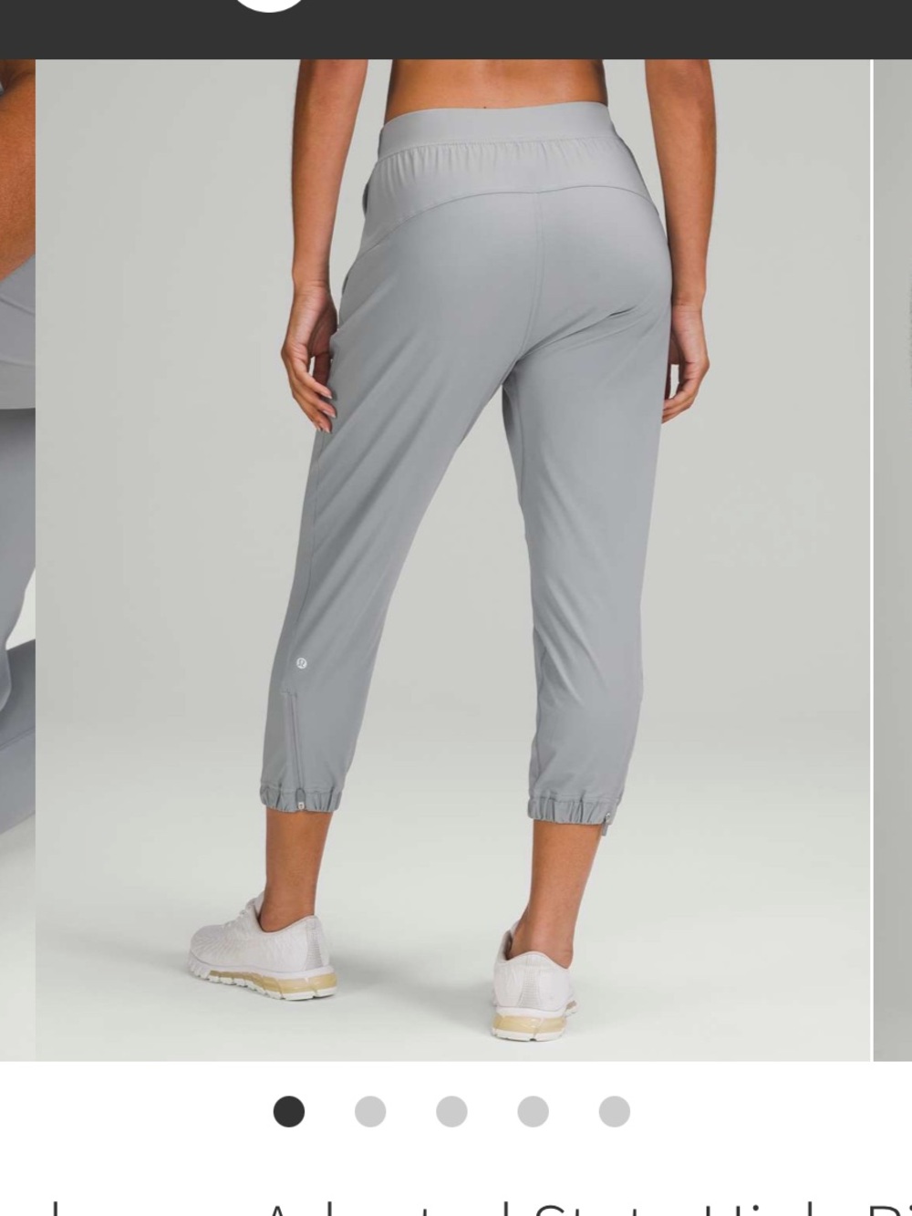 lululemon sz 6 Adapted State jogger Rhino Grey Crops athleisure loungewear gym